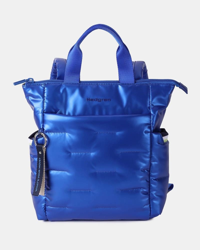 Front of a size O/S Comfy Backpack In Strong Blue in Strong Blue by Hedgren. | dia_product_style_image_id:350619